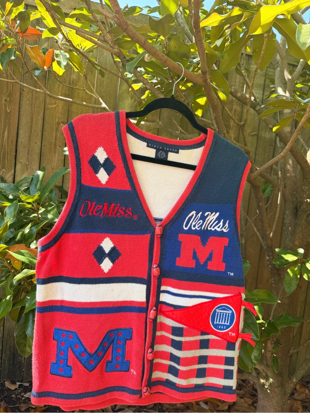 Vintage Ole Miss Birch Bros. Knit Sweater Vest | University of Mississippi | L